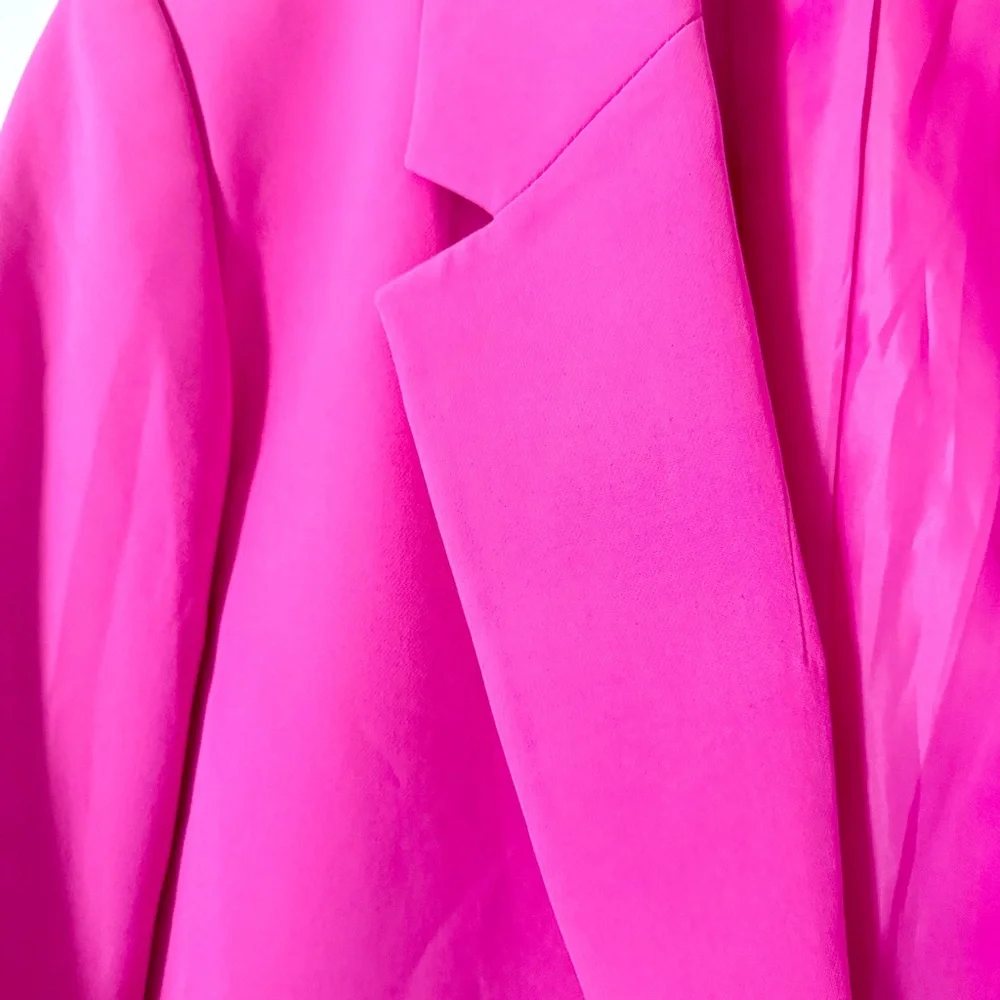 DKNY Hot Pink Blazer Jacket Single Button Stretch Size L - Picture 5 of 9
